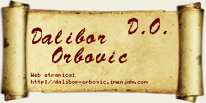 Dalibor Orbović vizit kartica